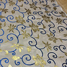 国産正絹本金手刺繍竹屋町裂　中牡丹唐草紋